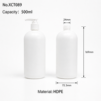 Bouteille blanche en HDPE de 500 ml avec pompe à lotion pour l'étiquetage privé de marques cosmétiques et l'emballage personnalisé de produits de beauté