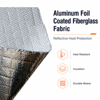 Rouleau de tissu isolant thermique en fibre de verre et feuille d'aluminium de qualité supérieure, 0,1-1,2 mm, ignifuge, en vente