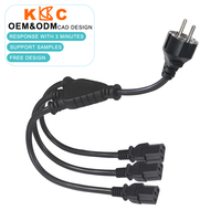 Câble d'alimentation CA H03 H05, rallonge électrique 3 en 1, CEE 7/7 vers 3 x IEC C13, répartiteur de prise, économiseur d'énergie pour ordinateur