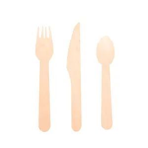 110 140 160 Mm Disposable Wooden Cutlery Compostable Wooden Fork And Knife