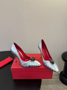 Black Leopard Head Genuine Leather Thin <b>Heels</b> Slip-On Anti-Slip Breathable Wedding Shoes Women's <b>Red</b> Pointed Toe Stylish Summer - Product Image 2