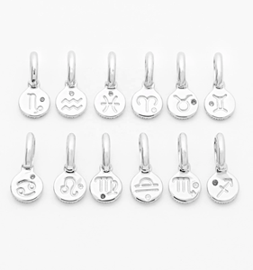 Pendentifs et breloques personnalisés en argent sterling 925 plaqué or, mini breloques signes du zodiaque en or rempli, Plata 925 pour colliers et bracelets - Product Image 1