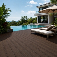 Planches de terrasse en composite WPC creuses antidérapantes à emboîtement, imperméables, ignifuges, surface imitation bois, pour extérieur