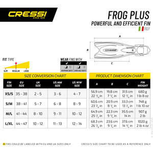 CRESSI Frog Plus Carbon Fiber Scuba & Swim Fins <b>Long</b> Blades <b>Short</b> Size Rubber Model BF2051 Spearfishing Swimming Made in Italy - Product Image 5