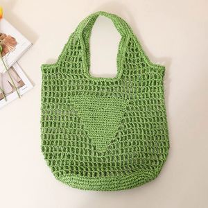 Bolso Tote Casual de Gran Capacidad para Mujer, Bolso de Ganchillo de Paja Calado, con Dos Compartimentos Abiertos, Color Caramelo Fresco, Portátil para la Playa - Product Image 6