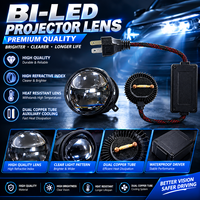 Projecteur H4 Bi-LED à double lentille, phare de voiture à double faisceau (loin/rapproché), kit de modernisation Plug and Play avec ventilateur de refroidissement CSP LED