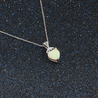 Chaîne à maillons tendance pour femme Sweet Love, en argent sterling S925 plaqué rhodium, avec pendentif en opale en forme de cœur, cadeau pour fiançailles, mariage ou fête