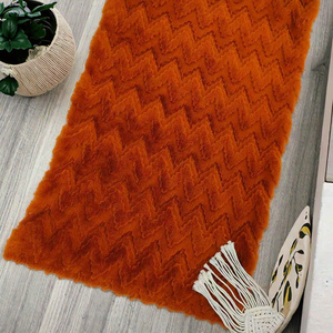 Patrón de relámpago 3D Jacquard Faux Rabbit Fur Alfombra hecha a mano Diamante Poliéster Estilo moderno Alfombra de área Alfombra personalizada para uso doméstico - Product Image 1