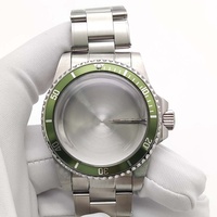 Boîtier de montre en acier inoxydable vert de 38 mm pour montre de plongée, lunette étanche compatible avec le mouvement NH35/36, accessoires de montre de plongée
