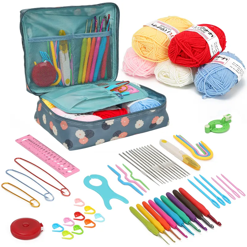 JP Crochet Hook Sewing Starter Kit Wool Accessories With Bag Kids Diy Yarn Craft Crochet Kit For Beginners