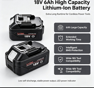 Paquete de Baterías de Estado Sólido OEM de 18 V y 6 Ah para Herramientas Eléctricas, Repuesto para Taladro Inalámbrico BL1860 - Product Image 3