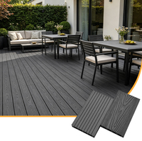 Dalles de terrasse WPC modernes et classiques en gros, résistantes à l'humidité, en teck composite pour patio extérieur, à poser soi-même, gaufrées