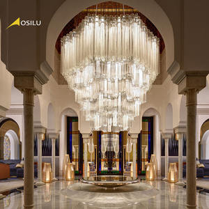 <span class=keywords><strong>Foyer</strong></span> contemporain grand hall d'art luxe moderne nordique hôtel salle à manger décor lustre cristal grande mosquée lustre éclairage - Product Image 2