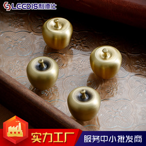 Lecdis Brass Apple <b>Knob</b> Bronze Color Single Hole Drawer Handle French Style Furniture Hardware - Product Image 4
