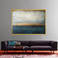 Peinture à l'huile murale de grande taille au design moderne, nature morte dorée, pour salon, peinture murale abstraite simple