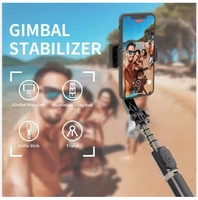 Q08 stabilisateur de cardan 360 Rotation pour téléphone Selfi Stick avec trépied caché Mobile vidéo de cardan à axe unique pour Tik Tok