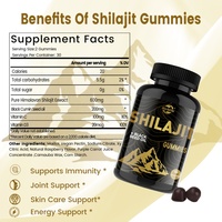Compléments alimentaires en gommes Haccp OEM ODM Shilajit avec huile de nigelle pour l'énergie, le soutien immunitaire et la fonction cognitive