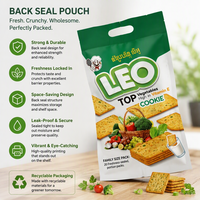 Sachet alimentaire en plastique imprimé sur mesure, scellé à l'arrière, en Mylar, pour emballage alimentaire, sachet thermoscellable à fond plat pour biscuits, noix et snacks séchés