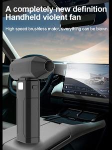 Nouveau ventilateur portatif ultra-rapide 160 000 tr/min, souffleur turbo-jet puissant avec éclairage LED, pour camping extérieur et dépoussiérage, moteur sans balais - Product Image 5