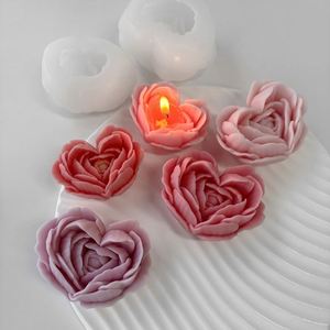 3D Design Love Flower Candle <b>Silicone</b> Mold Diy Heart Rose Flower Aromatherapy Candle <b>Silicone</b> Mold New Valentine's Day Gift - Product Image 1