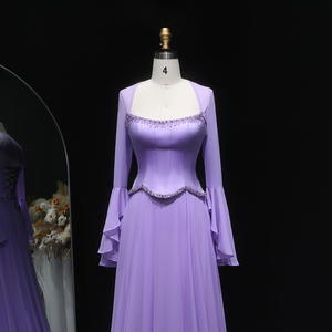ชารอน กล่าวว่า ชุดราตรี SF274 สีม่วงไลแลค ดีไซน์หรูหรา แขนบานสองชิ้น สำหรับผู้หญิง งานแต่งงาน งานเลี้ยง งานพรอม ชุดราตรีแบบอาหรับ ไม่มีสินค้าในไทย - Product Image 3
