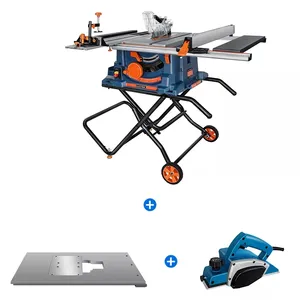 2000W Folding Table Saw +electric portable planer+Router platform For Wood Working