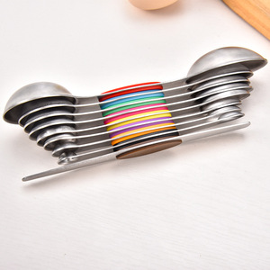 Stainless Steel Measuring Spoons 9-Piece Set Magnetic Stackable Double Scale For Kitchen Cooking Baking - Product Image 4