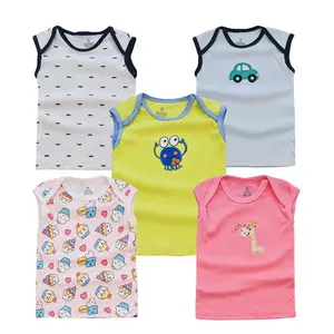 Toddler sleeveless tank top unisex 5 piece set cute print wholesale newborn baby summer vests