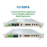 Amplificador Óptico de Fibra Wolck 1U 2U CATV 23dB 22dB 19dB EDFA de 1550nm con 4/8/16/32/64 Puertos y WDM