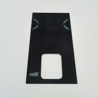 Panneau de verre à chiffres cachés découpé CNC avec trou pour empreinte digitale, verre fumé noir à haute transmission pour panneau de commande tactile de serrure intelligente