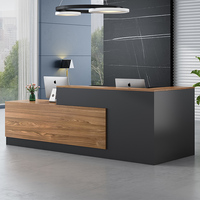 Bureau de réception moderne en bois QT-08 pour hôtel et salle de sport, ensemble de mobilier de bureau