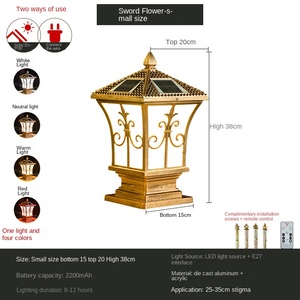 Solar LED Pillar <b>Light</b> Outdoor Warm White 2700K Acrylic <b>Shade</b> Bronze Body Ra80 Dimmable IP65 Waterproof No <b>Wiring</b> Installation - Product Image 6