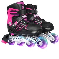 Patins à roulettes ajustables pour enfants Istaride, garçons, 4 roues, fermeture à lacets, multi-saisons