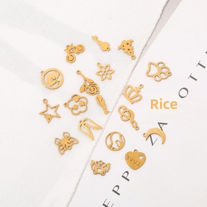 จี้รูป<span class=keywords><strong>มงกุฎ</strong></span><span class=keywords><strong>ขน</strong></span><span class=keywords><strong>นก</strong></span>ผีเสื้อใบไม้เล็กเคลือบด้วยไฟฟ้าแบบข้ามพรมแดน ทำจากสแตนเลสสตีล สำหรับงาน DIY อุปกรณ์ทำเครื่องประดับ - Product Image 1