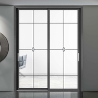 Porte coulissante intérieure en verre à cadre mince Portes coulissantes en verre et aluminium Portes coulissantes pour balcon