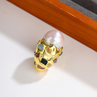 Perle naturelle baroque, tourmaline multicolore, pierre brute, perle en or fondu à 2 trous pour la fabrication de bijoux DIY