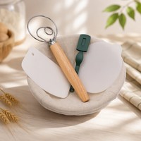 Ensemble de paniers à pain en rotin naturel, kit banneton tressé artisanal de qualité supérieure pour pains artisanaux avec couteau à pâte, racloir et brosse