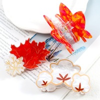 Pinces à cheveux en acrylique ZOYU, motif feuille d'érable, 7,5 cm, pinces à cheveux en forme de requin, accessoires pour cheveux européens-américains pour filles
