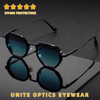 Nouvelles Tendances Mode Été 2026 – Lunettes de Soleil Vintage à Monture Métallique Polygone, Protection UV 400, Marque Privée OEM pour Hommes et Femmes