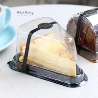 Boîtes à gâteau triangulaires individuelles en plastique transparent, jetables et recyclables, contenants pour desserts et cheesecakes, emballage en PET