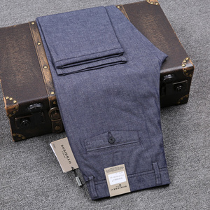 Pantaloni da Uomo in Cotone di Alta Qualità, Morbidi <span class=keywords><strong>e</strong></span> Traspiranti, Comodi ed Elastici per l'Estate, Tinta Unita, Gamba Dritta, Stile Casual - Product Image 5