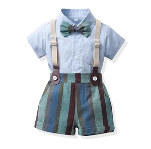 2025 nuovi set di abbigliamento estivo per bambini da 2 a 3 anni con stampa a corona papillon abbigliamento da ragazzo alla moda - Product Image 4