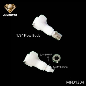 Female Quick Coupling 1/8" flow body Air <b>Hose</b> In-line Valved Insert Quick Connector Fittings With Metal Locking Nut - Product Image 2