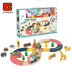 Tren Eléctrico de animales para niños, tren de juguete de puzle con luz y sonido, venta al por mayor - Product Image 1