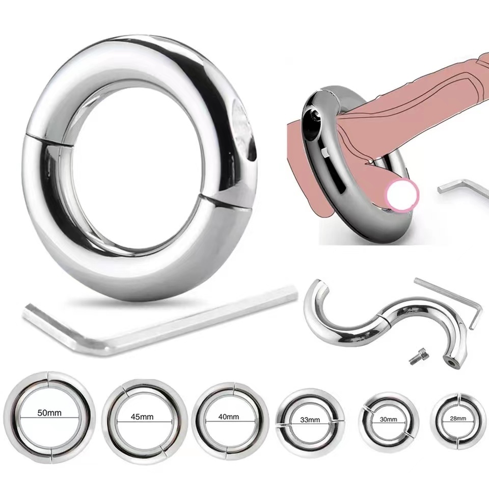 Cockring Ballstretcher En Simili Cuir - 50mm, Pour Jouer En Couple Ou Solo