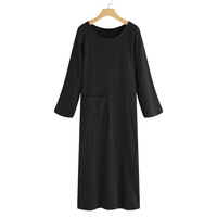 Robe en coton et lin robe mi-longue littéraire rétro à manches longues japonaise mori femme grande taille vêtements femme