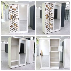 Puerta corredera armario almirah espejo metal armario <span class=keywords><strong>de</strong></span> almacenamiento pareja <span class=keywords><strong>ropa</strong></span> dormitorio muebles armario <span class=keywords><strong>de</strong></span> acero - Product Image 4