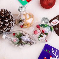 Vente chaude 8.5cm Boule De Noël Ensemble Boule De Noël Transparente Suspendue Boule Remplie Écologique