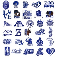 Patchs thermocollants en feutre sergé brodé style grec universitaire, appliques Zeta Phi Beta Sorority ZPB pour chapeaux, vestes et vêtements