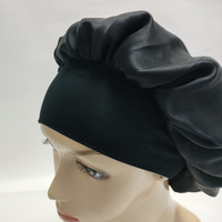 Bonnet de nuit en soie de mûrier noir à large bande de luxe